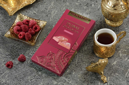 Шоколад белый с начинкой "Dubai Raspberry" с начинкой малина, 180 гр