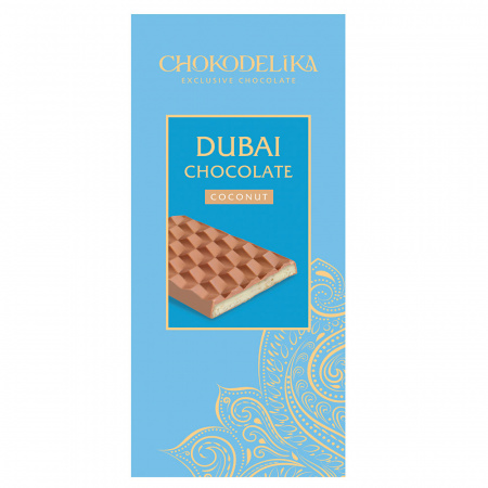Шоколад молочный Dubai Coconut с начинкой кокос, 50 гр