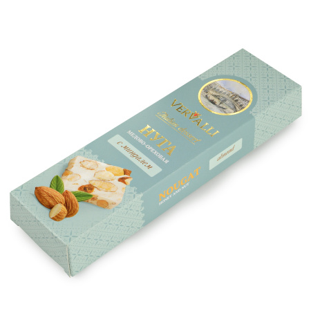 Нуга медово-ореховая с миндалем ТМ VERVALLI, 80 гр, в коробке